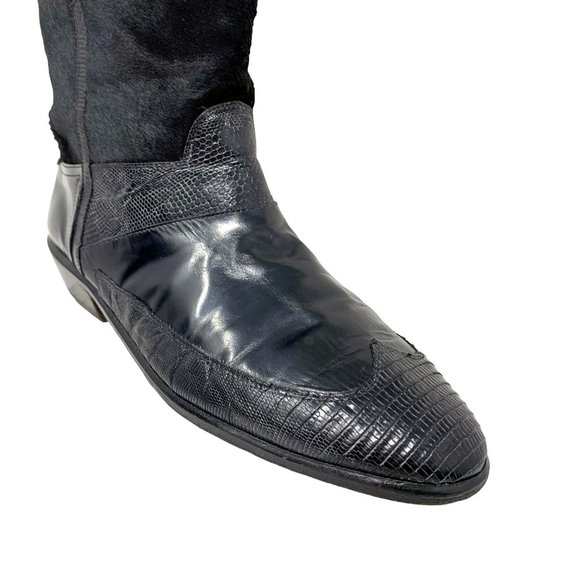 R Martegani Handmade‎ Leather Lizard and Calves Hair Midcalf Boot main image 12